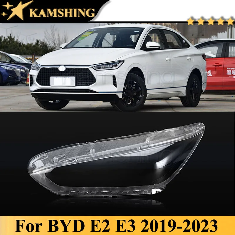 

Kamshing For BYD E2 E3 2019-2023 Front Bumper Headlight Cover Shell Shade Head Lamp Glass Head Light Lens Transparent Lampshade