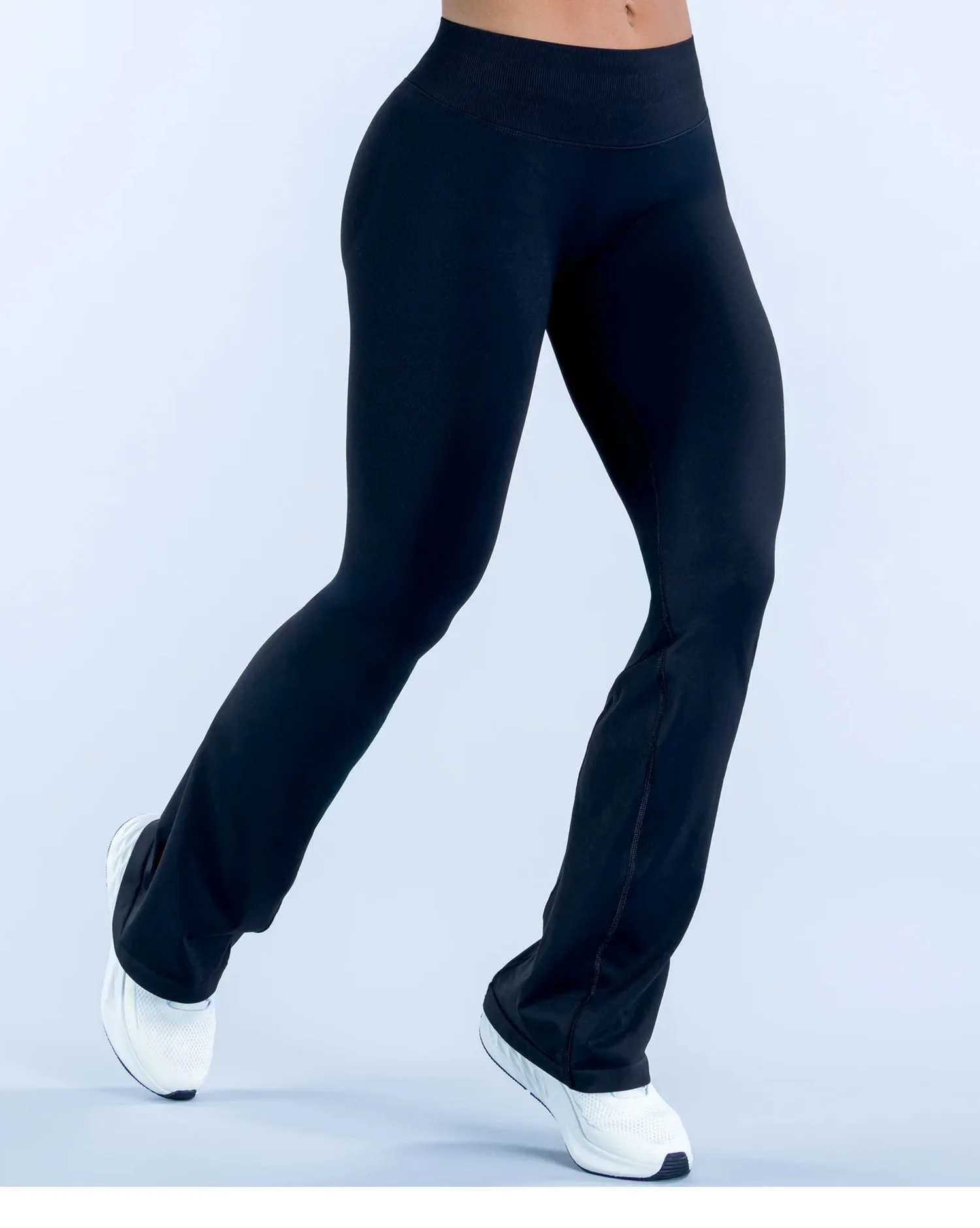 D-logo Vision Flares Women Seamless Gym Yoga Pants High Cross Waist Fashion Sports Leggings Fitness Wide-leg Workout Trousers