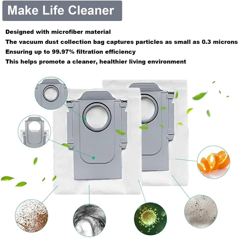 TCF-22Pack أكياس الغبار لـ Roborock S8+، S8 Pro Ultra، S7 Maxv Ultra S7 Max، S7 Maxv Ultra، Q7 Q7+ Q8 Max+ Q5 Q5+ Robot Vacuum