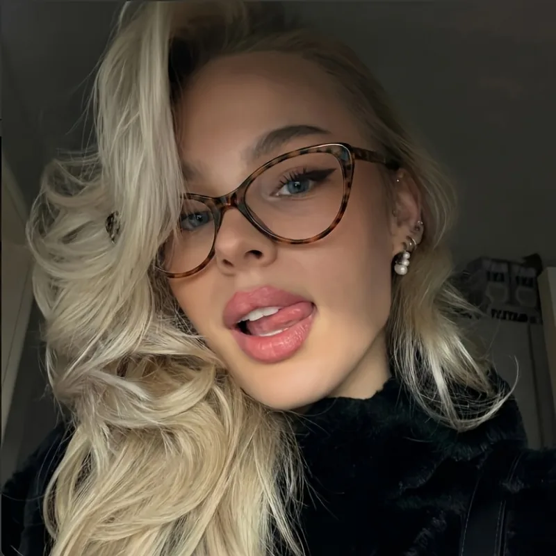 1/4pcs Women Clear Lens Cat Eye Fashion Glasses, Trendy Daily Decor Eyewear
