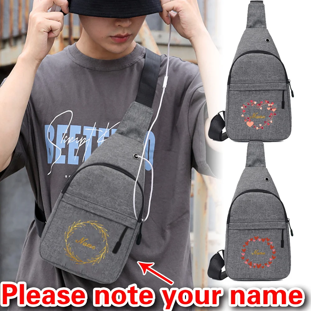 

Personalized Customization Name: Men's Chest Bag Multifunctional Casual Crossbody Bag Men's Fashion Trend Shoulder Bag