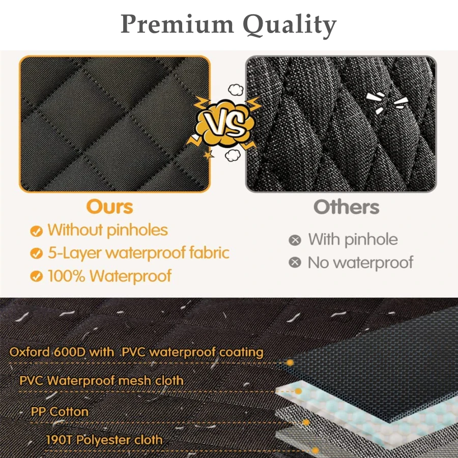 For Tesla Model 3 Model Y 20-24 Dog Seat Cover Waterproof Scratchproof Hammock Durable Nonslip Pet Seat Cover with Mesh Window