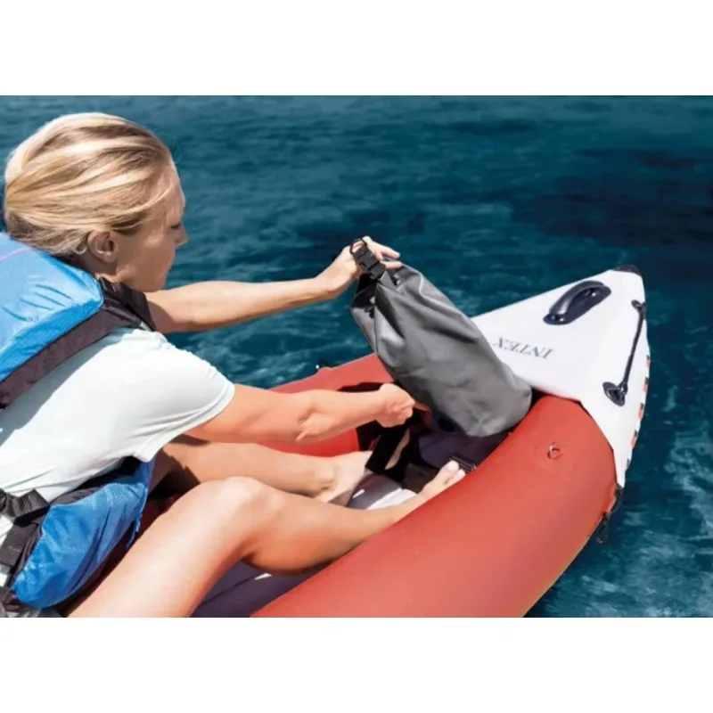 YTYIN INTEX 68303 Pro K1 Outdoor Water Sports Rafting Single Inflatable Kayak Inflatable Rowing Boat Set For Fishing