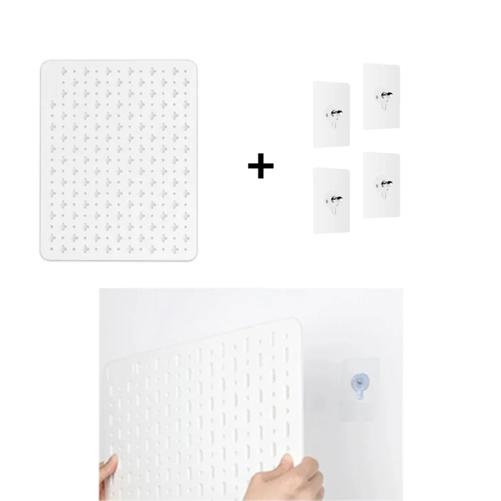 Nordic Style Pegboard and Accessories Storage Case DIY Wall Mount Desktop Organizer No Punching