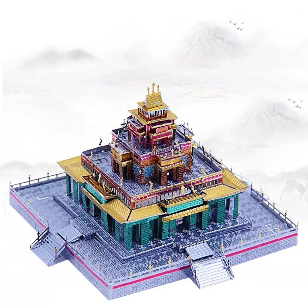 Creative Metal Tibetan Buddhist Temple for Teens Adult DIY Kit