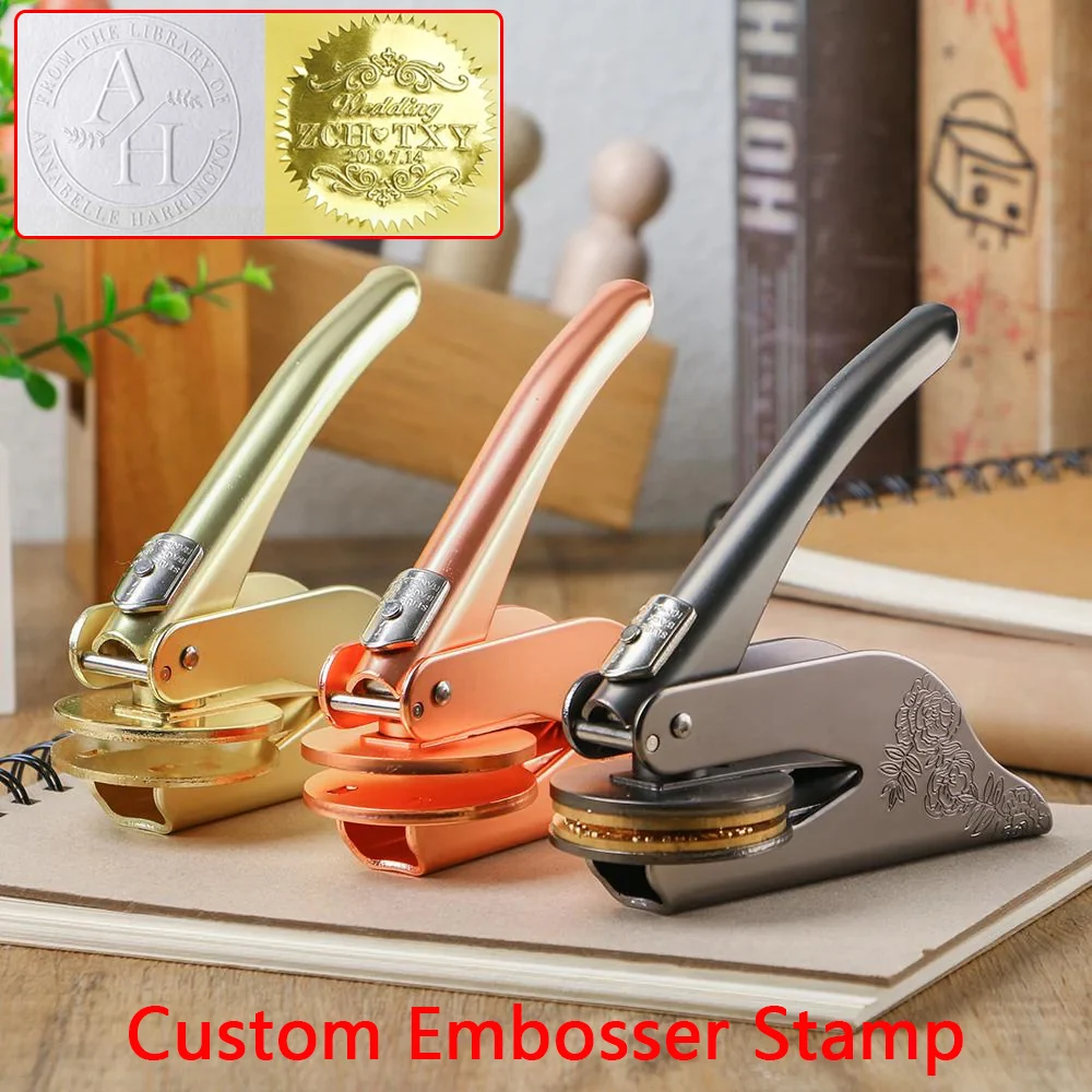 Benutzerdefinierte Embosser Stempel LOGO DIY personalisierte Buch Embosser Siegel für Brief Kopf Hochzeit Umschlag Abschluss Weihnachtsdekoration