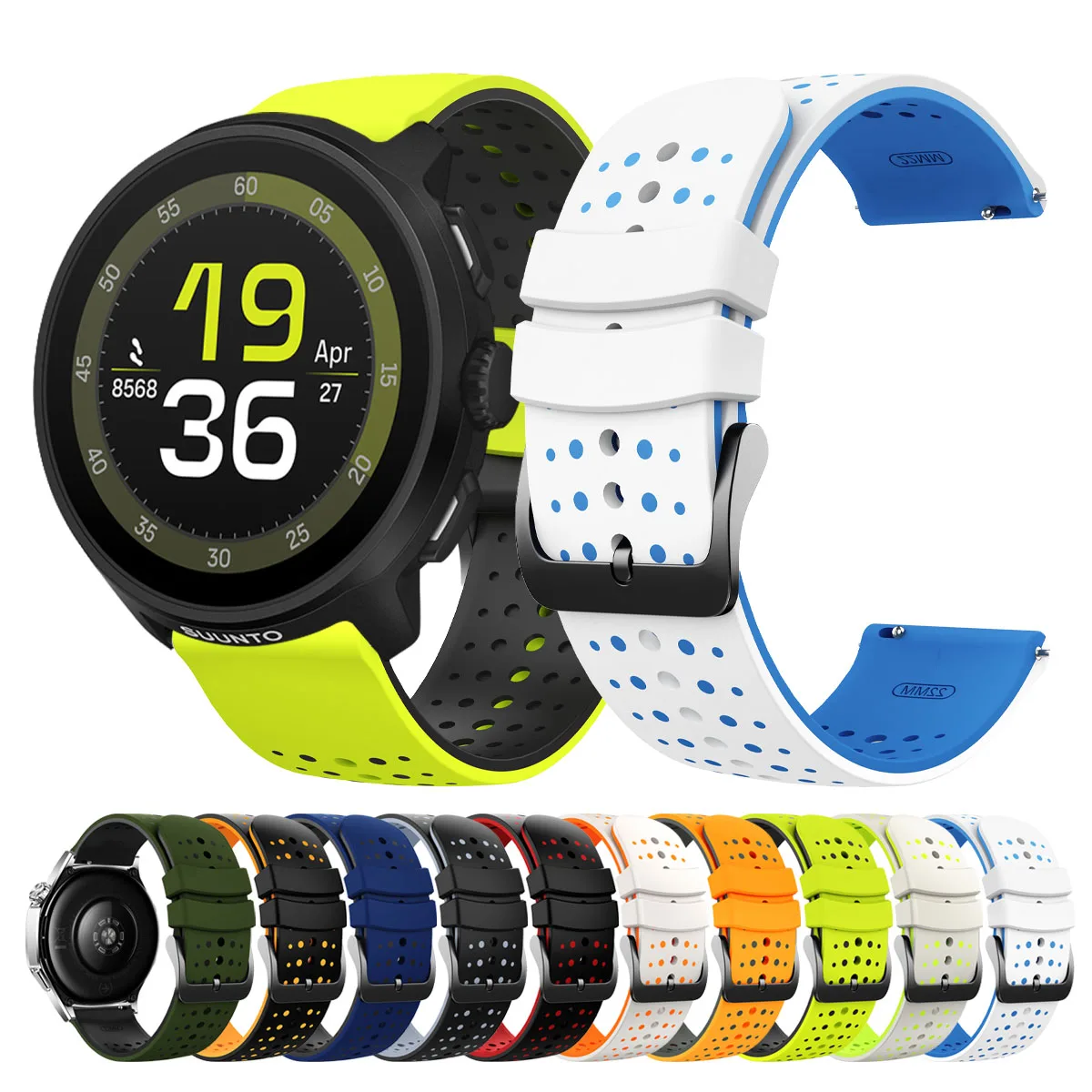 SUUNTO Run/PACE S용 22mm 교체 스트랩 SUUNTO 9 5 PEAK PRO/OCEAN/VERTICAL용 실리콘 시계 밴드 팔찌 스포츠 손목밴드