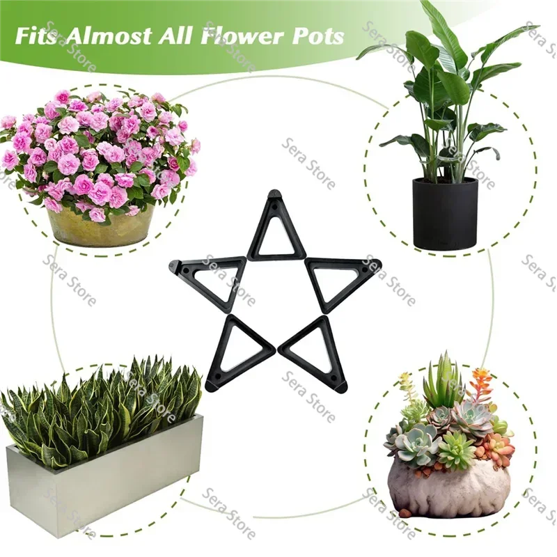 For Outdoor Planter Accessories- 24 PCS Pot Feet Invisible Breathable Stands Toes Lifters, Stackable Flower Feet Outside