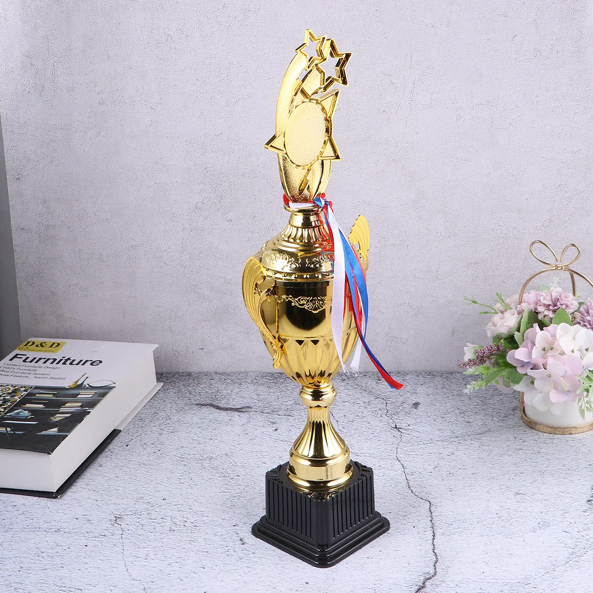 

Metal Star Trophy Gold Durable Premium Employee Appreciation Award School Competition Winner Shiny Kids Honor Team Sports Winner