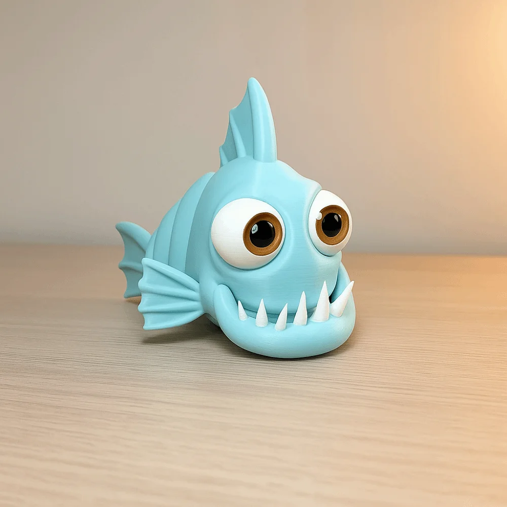 Figurki piranii drukowane w 3D PLA, ręcznie robione statuetki, realistyczny model piranii, zabawka, ozdoba, ruchome stawy.