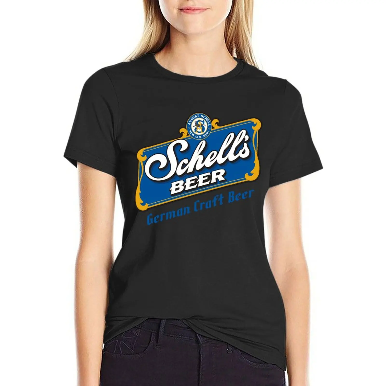 August Schell Brewing Company Grain Belt Beer Stout Lager brewery logo T-Shirt kawaii clothes plain T-shirts for Women