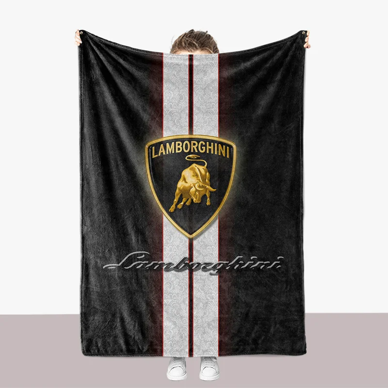 Flanelldecke mit 3D-gedrucktem Logo, weiche, flauschige Quiltdecke für vier Jahreszeiten, für Lamborghini Urus Huracan Aventador Premium-Zubehör