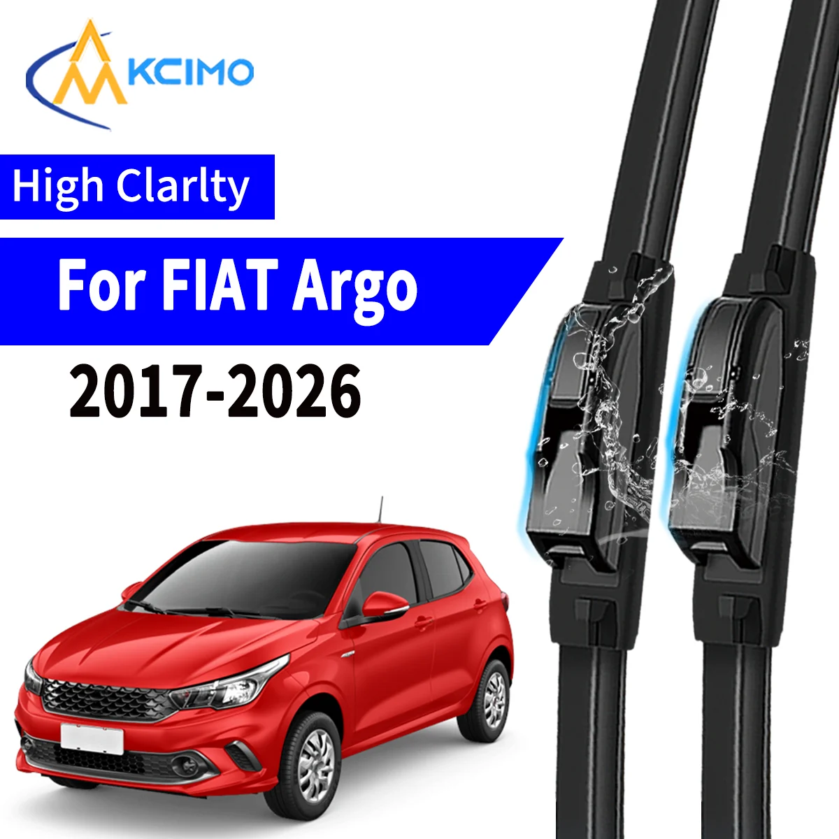 

2pcs Car Wiper For FIAT Argo hatchback 2017-2026 Front Windscreen Wiper Blade Silent Soft Rubber