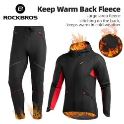 ROCKBROS Cycling Jersey Suit Men Women Winter Thermal Keep Warm Fleece Outdoor Sport Sportswear Set Windproof Bicycle Apparel