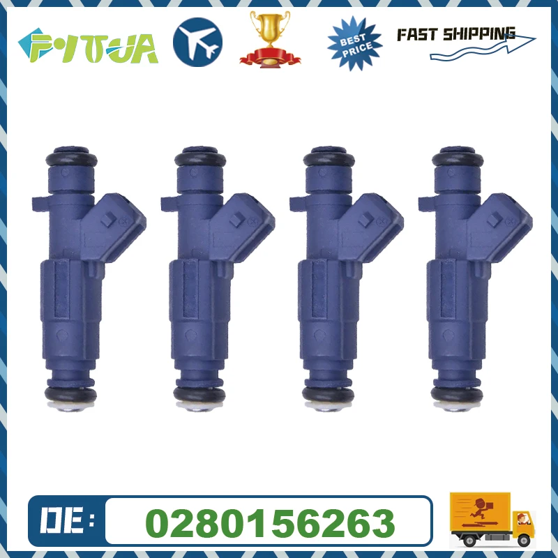 

4 шт. топливный инжектор 0280156263 для Chery- Flauta- Com-1,3 16V Flex 2010 Em Diante Auto аксессуары для инжекторных двигателей