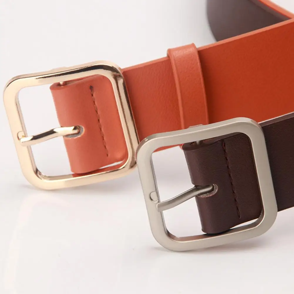 

Women Belt Square Buckle Adjustable Square Buckle Faux Leather Women's Belt for Costume Accessories Versatile Square Buckle Belt