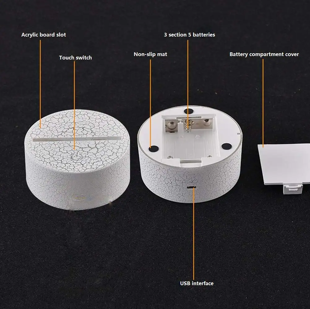 3d cão luz da noite interruptor de toque alimentado por usb led decoração mesa lâmpadas 7 cores mudando luzes natal brithday crianças brinquedo