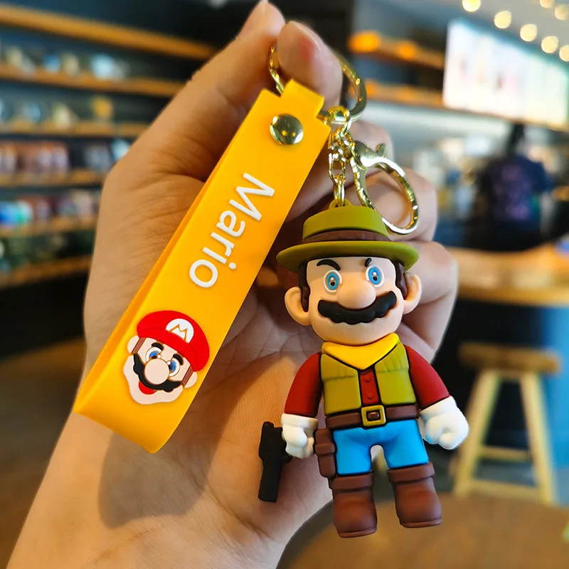 Cute cartoon Mario keychain Super Mario doll pendant car keychain