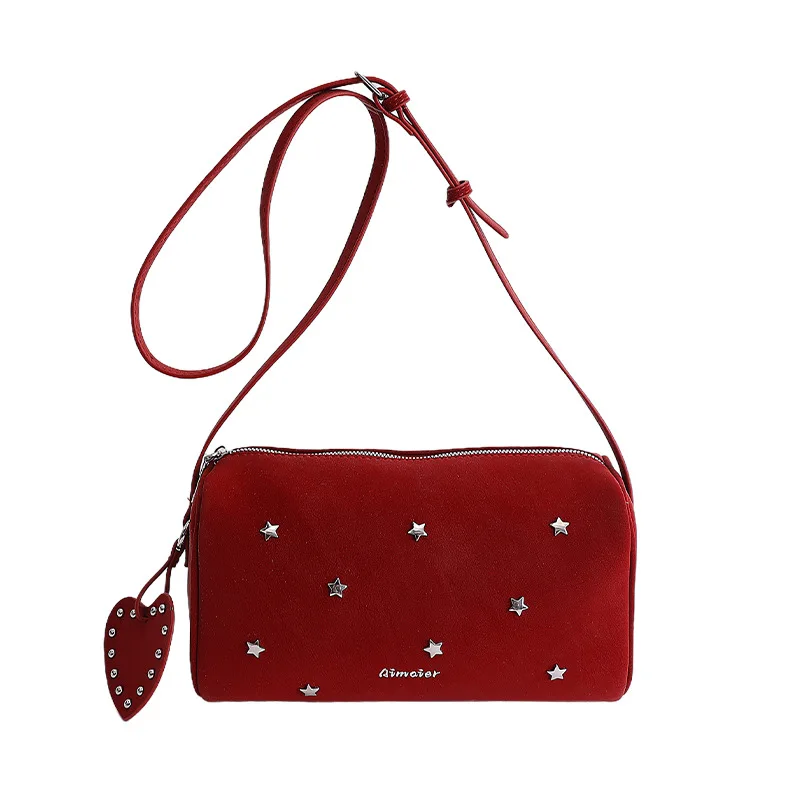 

Niche design Korean-style pillow bag2026New casual versatile shoulder bag with star decoration, simple crossbody bag for women