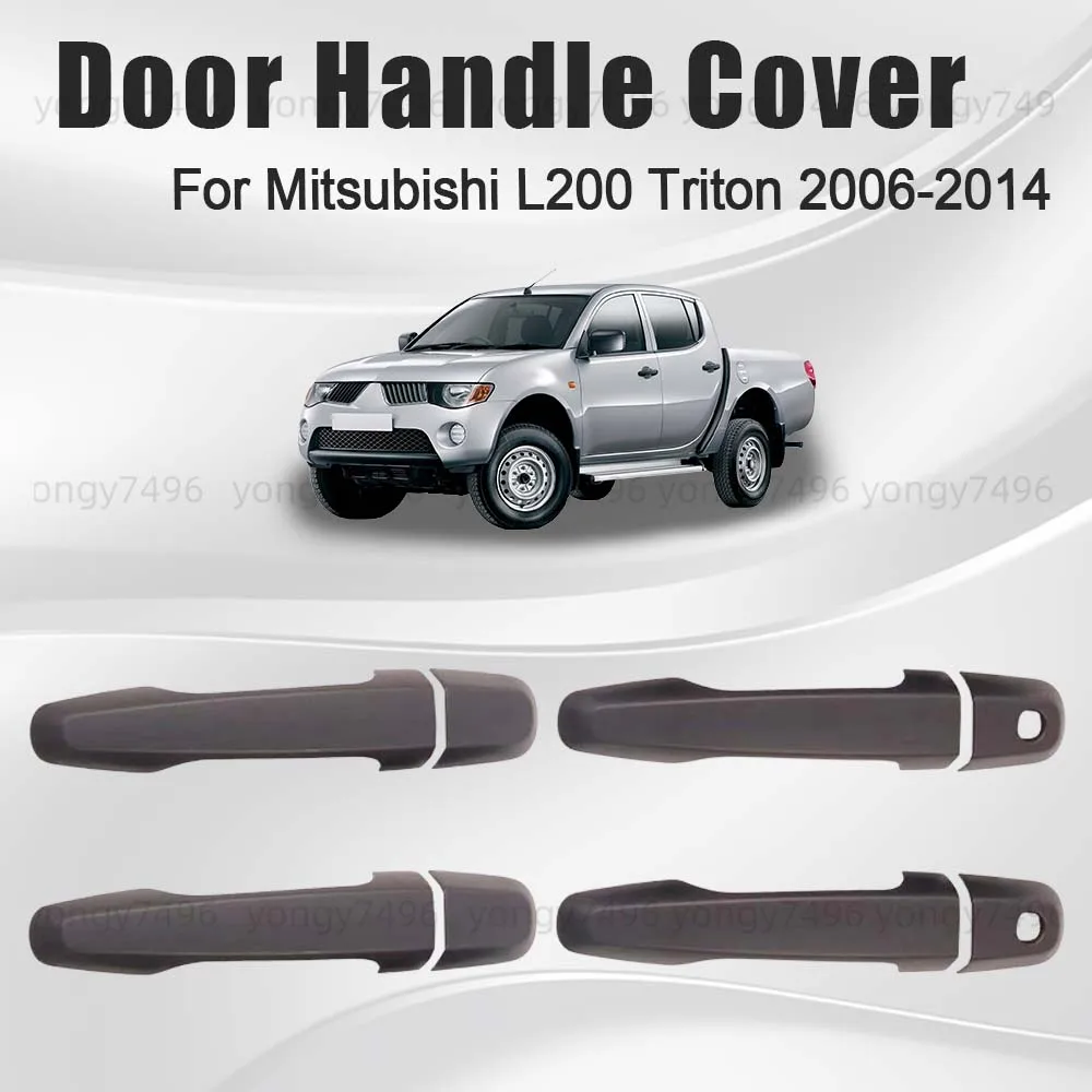 Car Upgrade For Mitsubishi L200 Triton 2006-2014 Black Door Handle Cover Keyhole Cars Accessories Decoration Styling Stickers