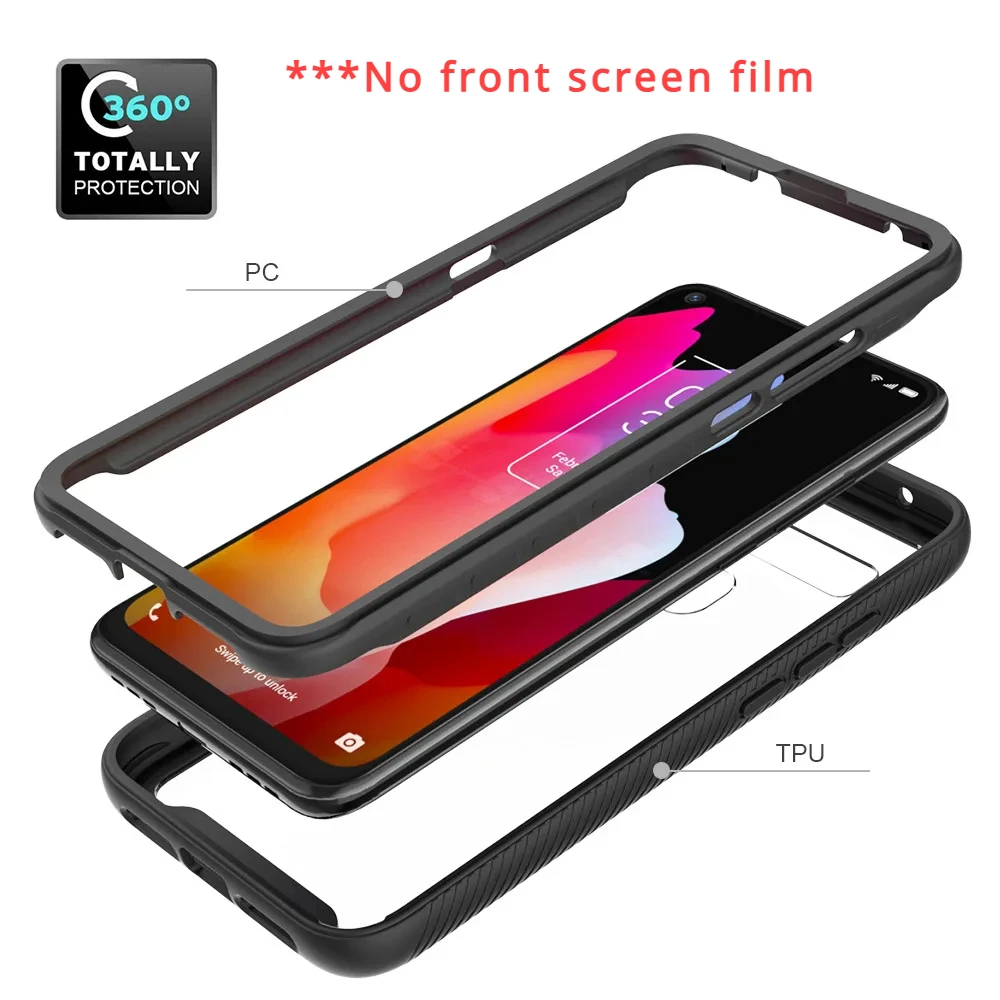 Rugged Hybrid TPU/PC Phone Case For TCL 10L Fundas Capa Two Layer Structure Shockproof Crystal Clear Shell Cover For TCL 10 L