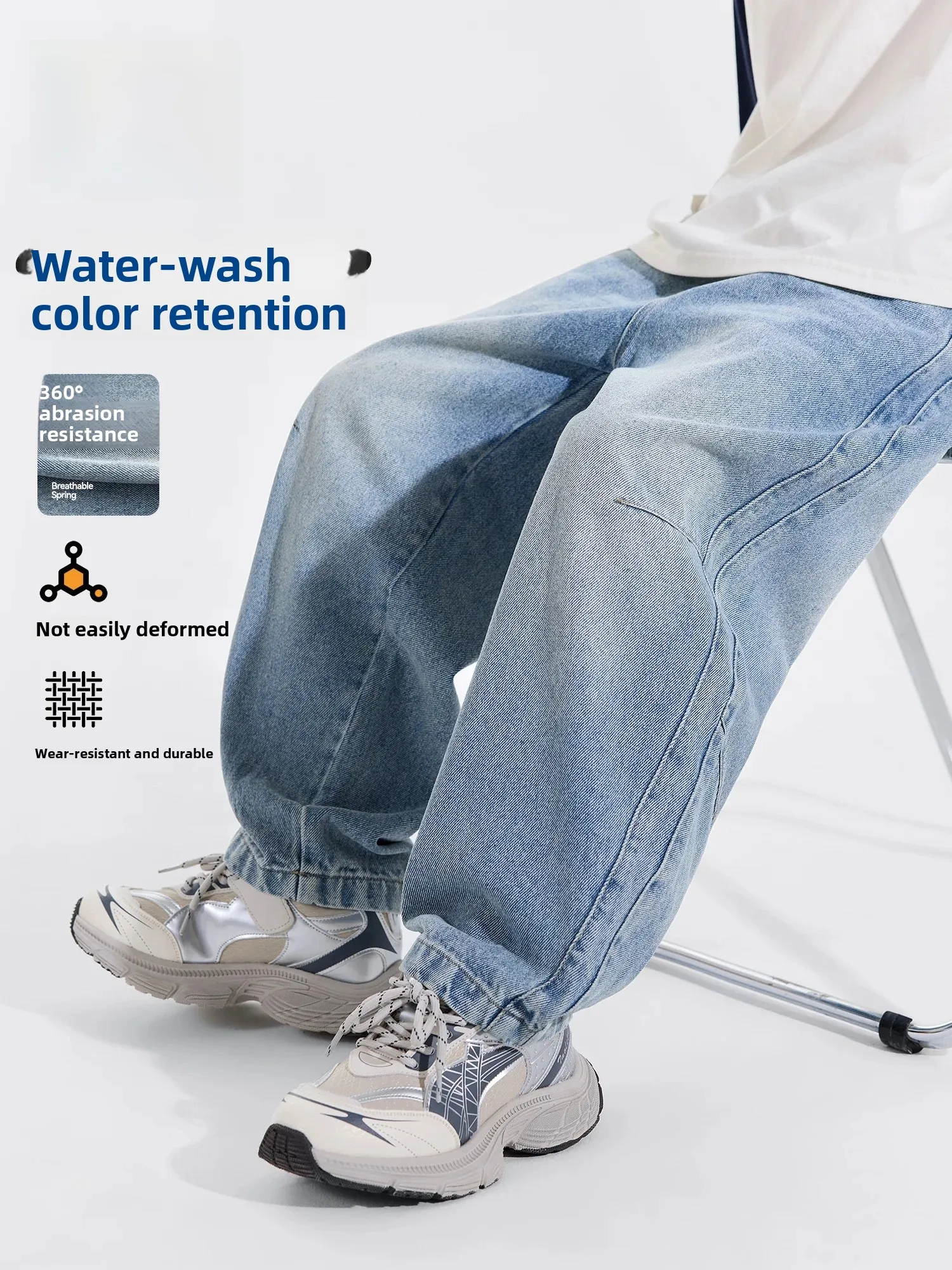 Boys Casual Straight Leg Jeans Lightweight Soft New Autumn Blue Denim Pants for Kids And Teenagers Comfortable Long Trousers