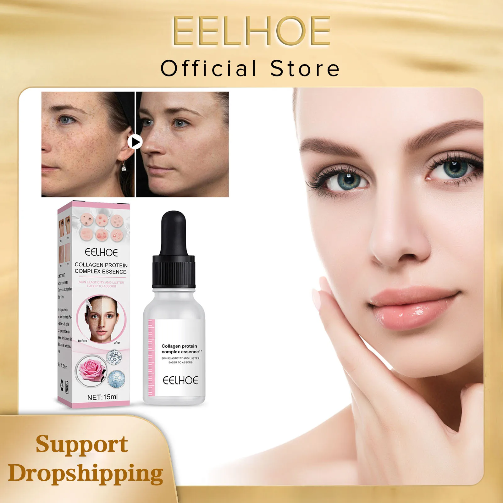 EELHOE Face Essence Anti-Aging Anti Wrinkle Fade Fine Lines Firming Repair Sheep Placenta Collagen Serum Fast and Free Shipping