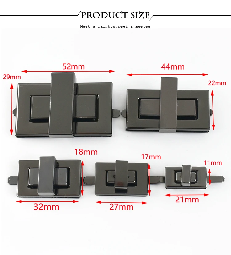 2Pcs Deepeel Metal Lock Buckle Bag Turn Twist Locks Clasp Handbag Purse Decoration Closure Buckles Bags Latch DIY Accessories