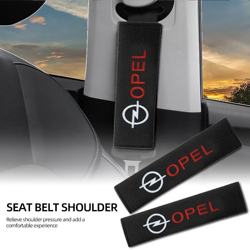 2pcs Car Seat Belt Cover Styling Cotton Safety Shoulder Protector For Opel Astra H G J Insignia Mokka Zafira Corsa Vectra C D