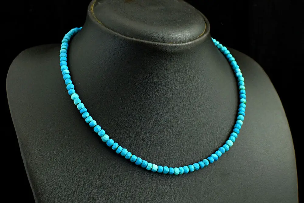 الأوجه 89 قيراط الأرض المصنوعة من الفيروز الأزرق شكل دائري مطرز قلادة JK 06E301A