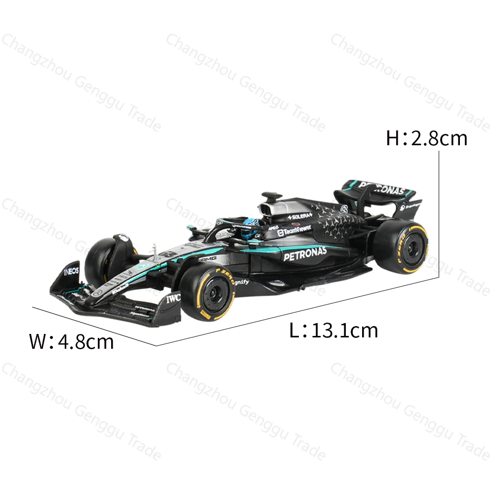 Bburago 1:43 مرسيدس AMG 2025 W16 E الأداء محاكاة ثابتة دييكاست سبيكة نموذج F1 سباق صيغة سيارة صندوق أكريليك #4
