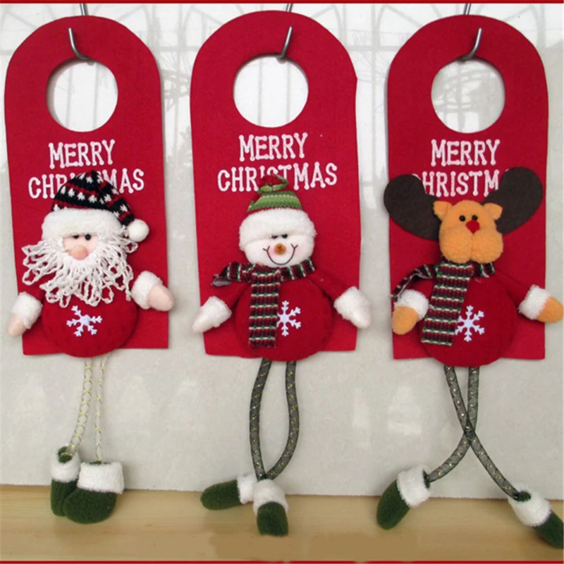 Christmas Hanging Decoration Velvet Santa Claus Elf Doll Label Hanging Ornament Xmas Tree Pendant Merry Christmas Supplies