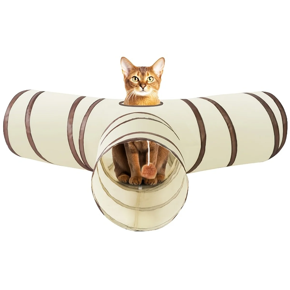 Brinquedo dobrável do túnel do gato, brinquedo dobrável do túnel do gato do armazenamento do animal de estimação tudo-em-um adequado para todas as estações