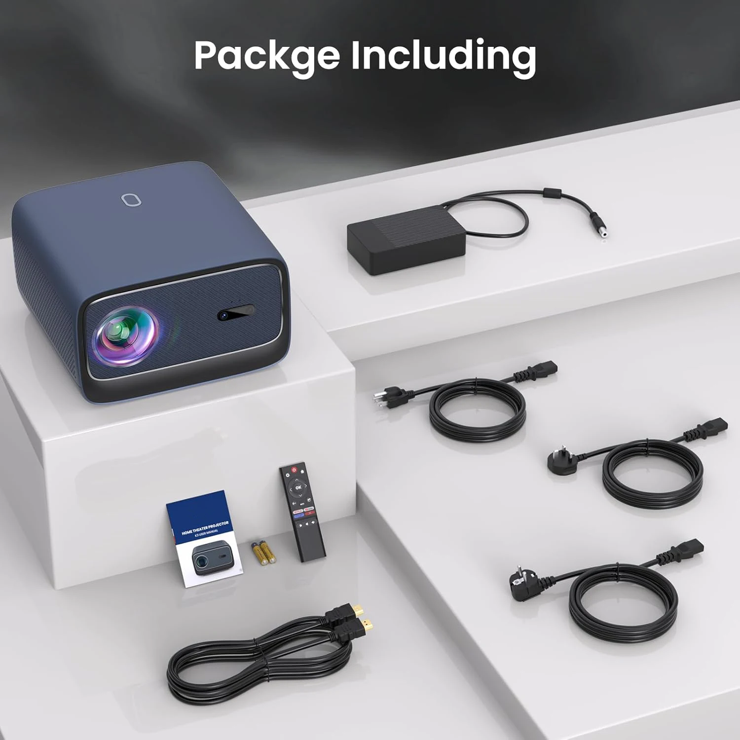 التطبيق العالمي Wupro/OEM K2 السينما المنزلية 4K دعم جهاز عرض ذكي مكبر صوت مدمج 1000 ANSI لومينز التركيز التلقائي LCD الألعاب العارض #3