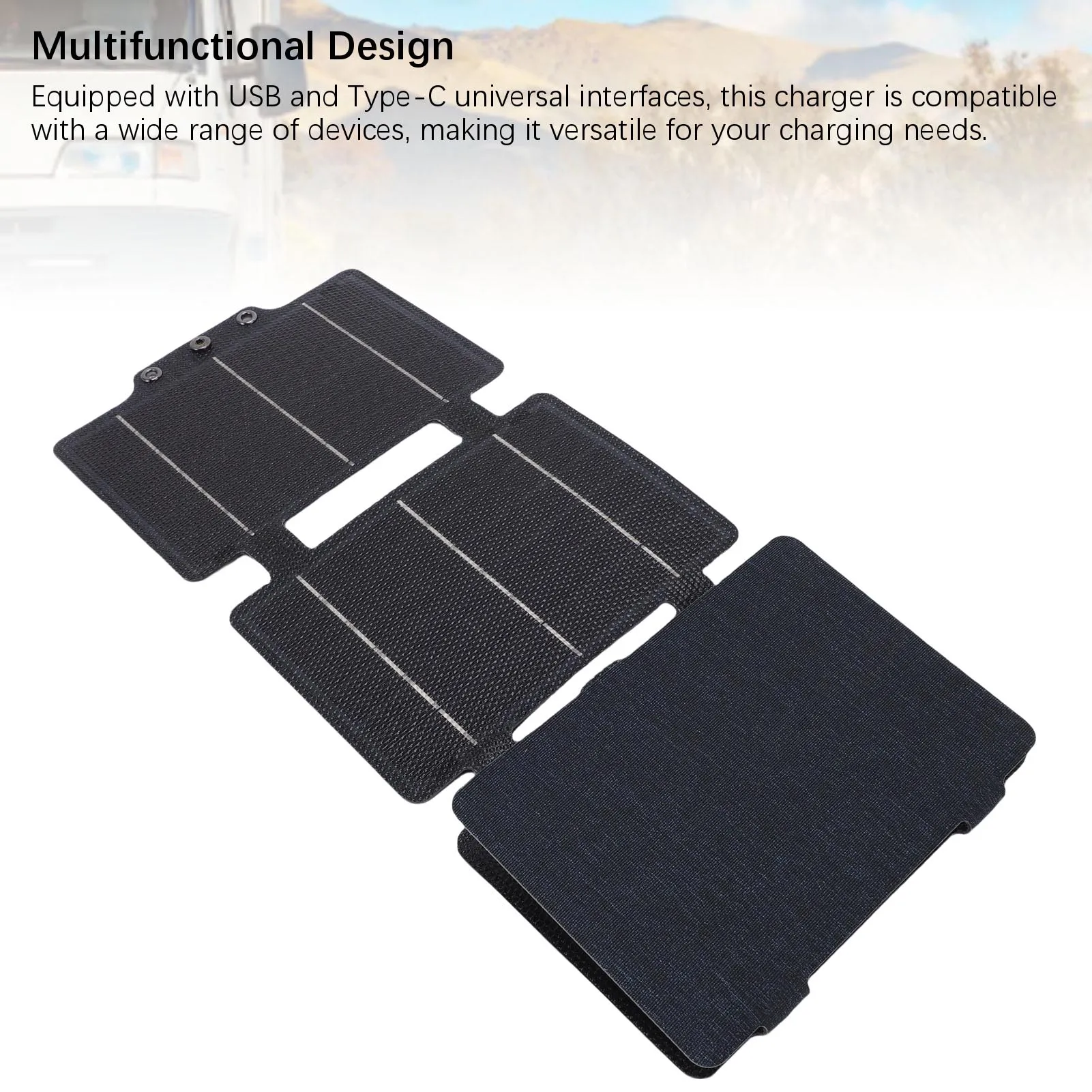 

Foldable Solar Panel Lightweight Portable Solar Panel Monocrystalline Silicon Waterproofing USB and Type-C for Outdoor