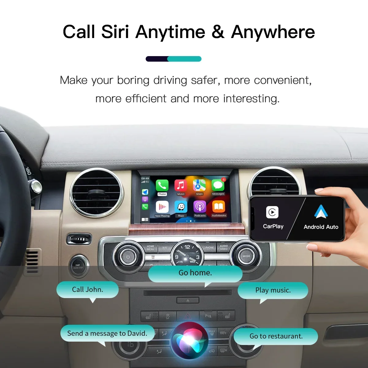 AUTOABC Wireless Carplay Android Auto for Land Rover Jaguar Bosch Discovery 4 Aurora Freelander 2 XE XF XJ  Airplay