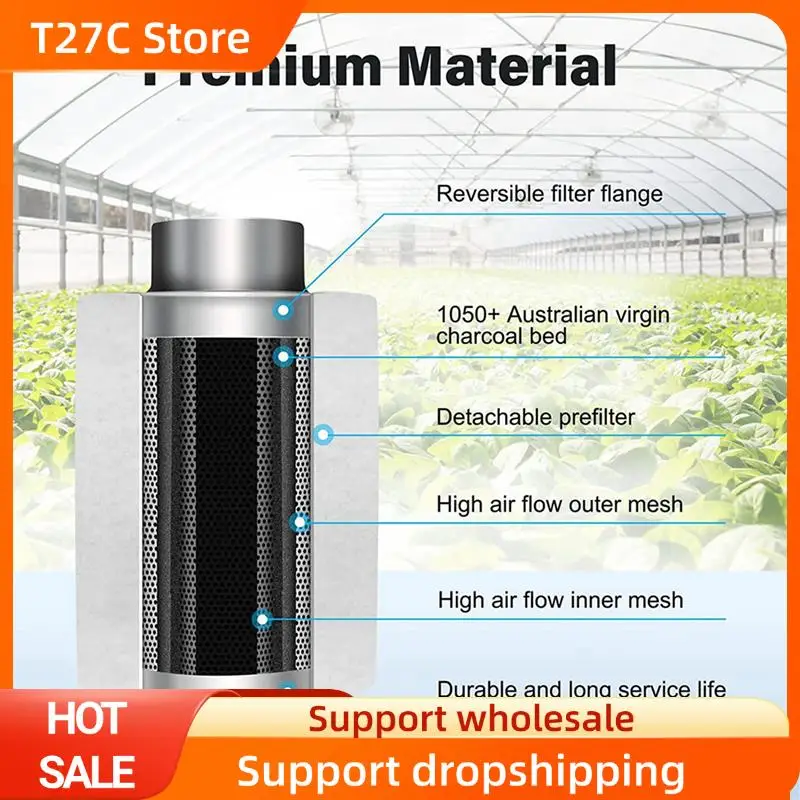 

T27C 3Set 4 Inch Air Carbon Filter Odor Control, Reversible Flange, Pre-Filter Included, Smelliness Scrubber