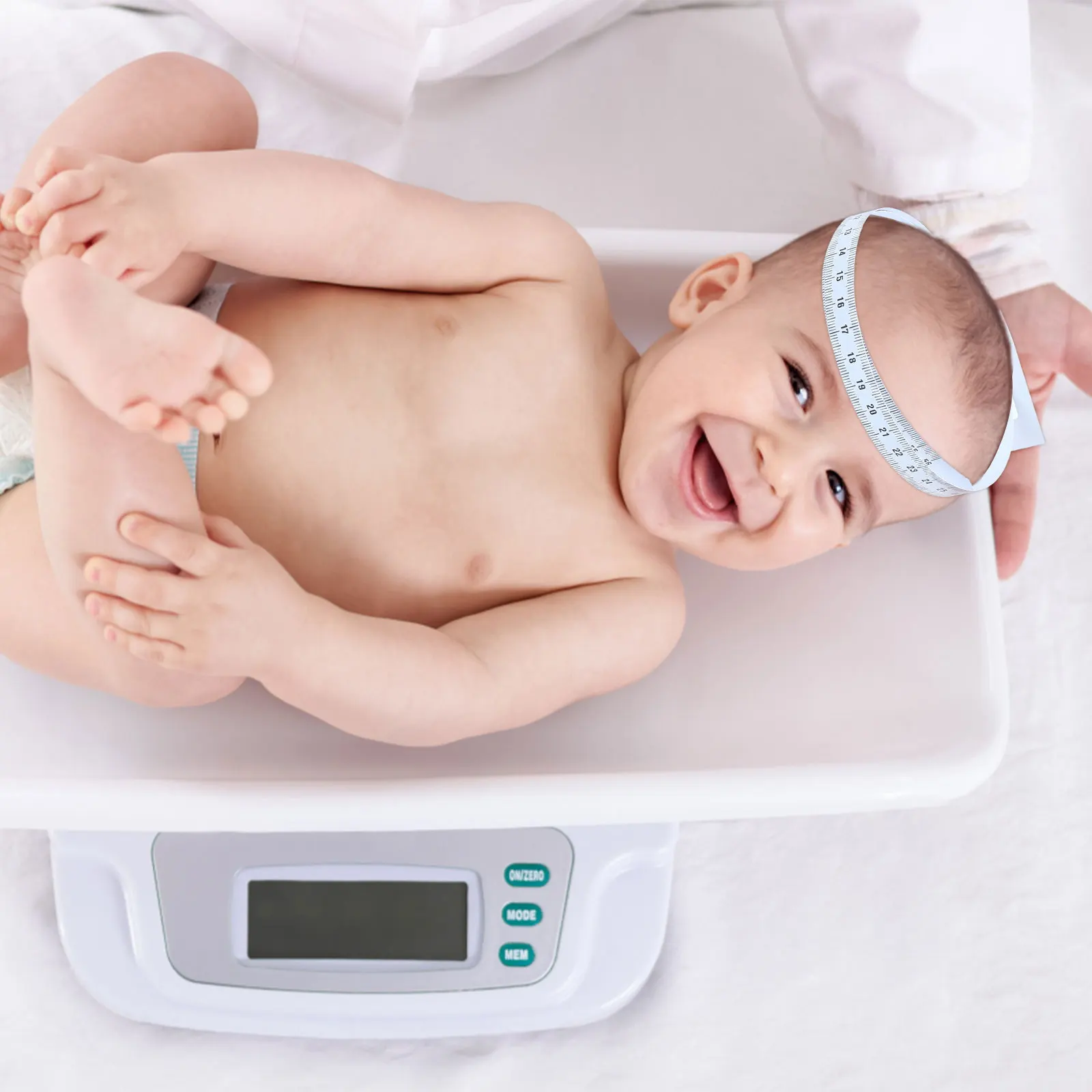 

6pcs Infant Head Circumference Tape Durable Plastic Measuring Tool For Baby Arm Circumference White 56Cm Pocket Size Tape