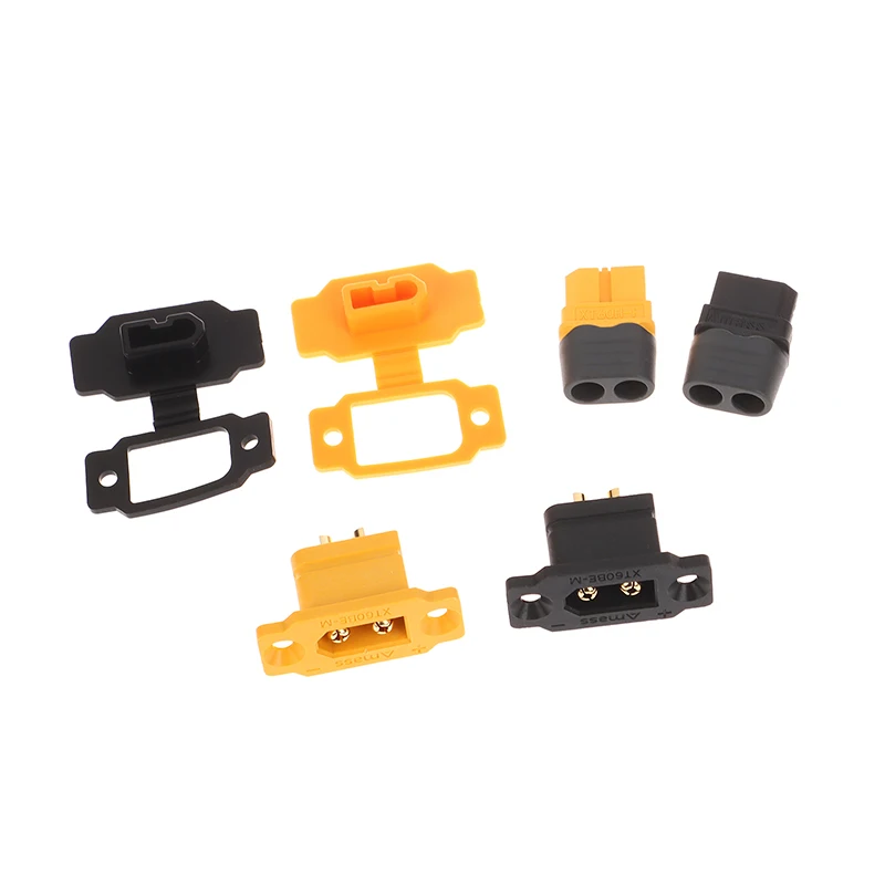 5pcs Black Yellow XT60BE-M Male Bullet Connector Wire Cable Plug Waterproof Cover For RC FPV Charger Battery Motor ESC