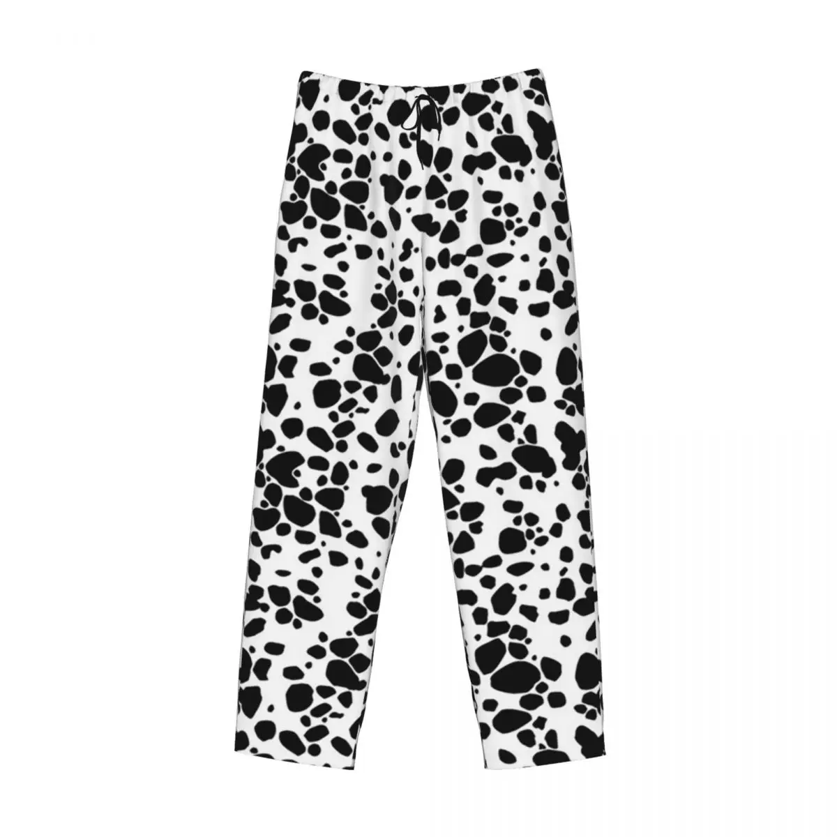 Custom Dalmatian Dog Texture Pajama Pants Men Sleepwear Sleep Lounge Bottoms with Pockets