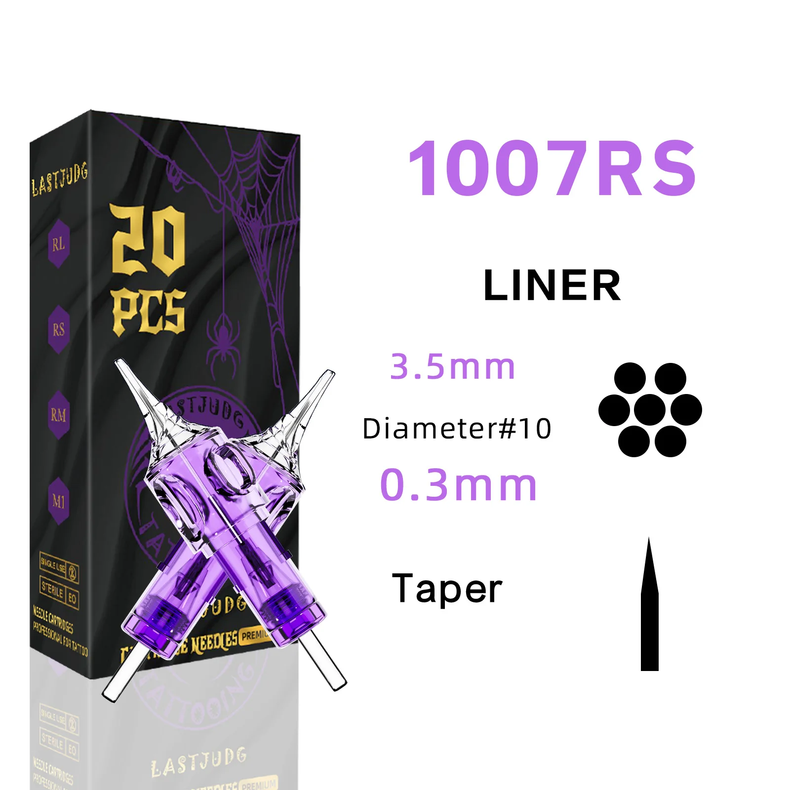 LASTJUDG Tattoo Needles 20PCS Disposable Tattoo Needles RL RS M1 RM Permanent Makeup Tattoo Cartridge Needle For Tattoo Pen image 3