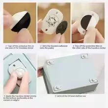 

4pcs Small Adhesive Dustbin Swivel Caster Stainless Steel Strong Self-Adhesive Home Appliances Pulley Wheel For Bedroom Bathroom