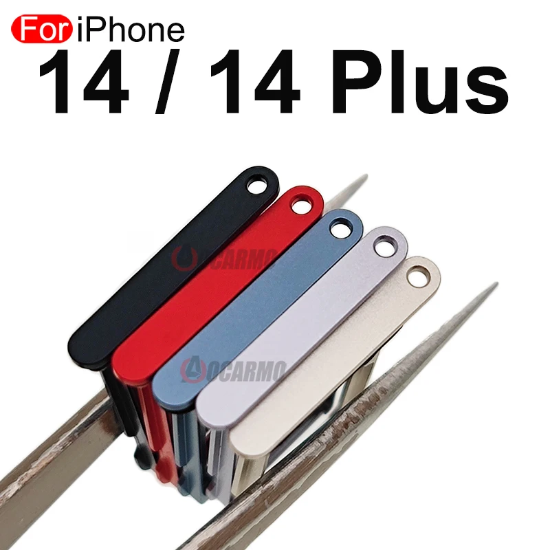 5Pcs/Lot For iPhone 14 Plus 14P SIM Card Slot Single Dual Tray Holder Drawer Midnight Starlight Purple Blue Red