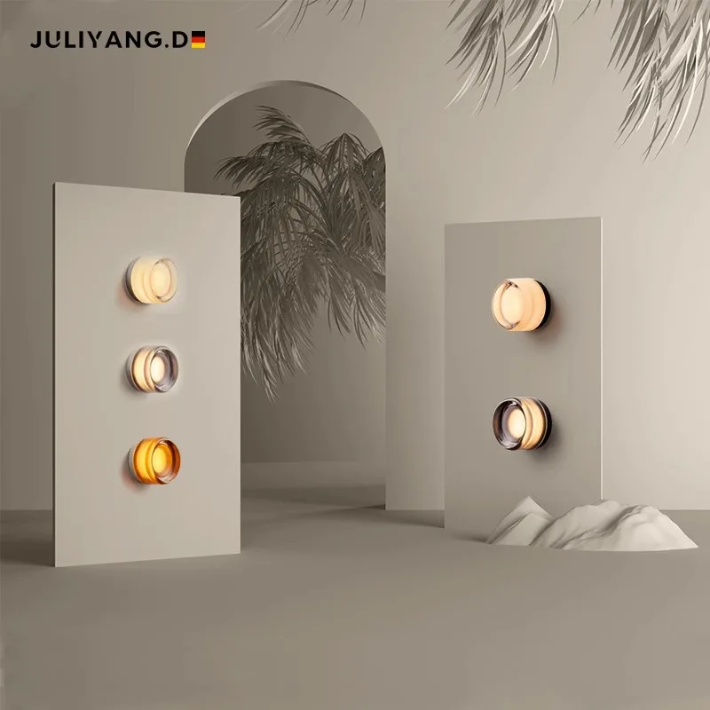 Modern Led Glass Wall Sconce Light for Living RoomAisel Corridor Bedroom Lamp Bathroom HomeDecorationndoorlighting Round