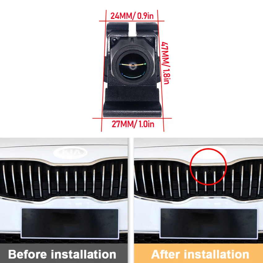 Night Vision IP68 Waterproof 170°Car Front View Camera Fisheye Golden Lens For Audi Q7 4L Facelift 2010 2011 2012 2013 2014 2015