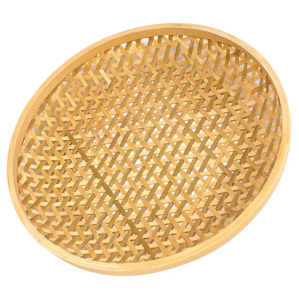 

Serving Trays Bamboo Storage Basket Dessert Plates Woven Large Container Fruit Holder