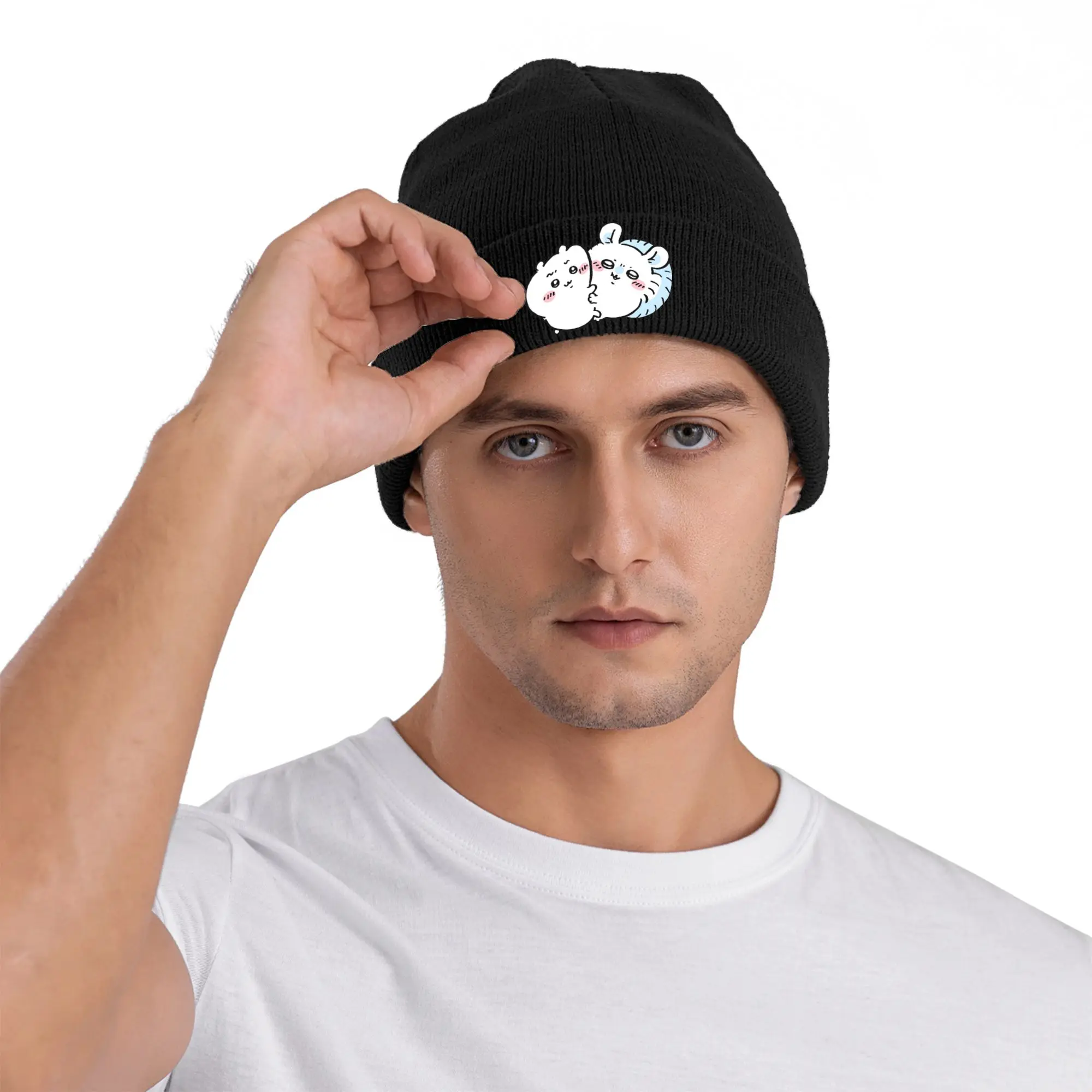 Aggretsuko kiss Beanie Hats  Bonnet Hats Female Male Cute Hippie Knitting Hat Autumn Graphic Elastic Caps