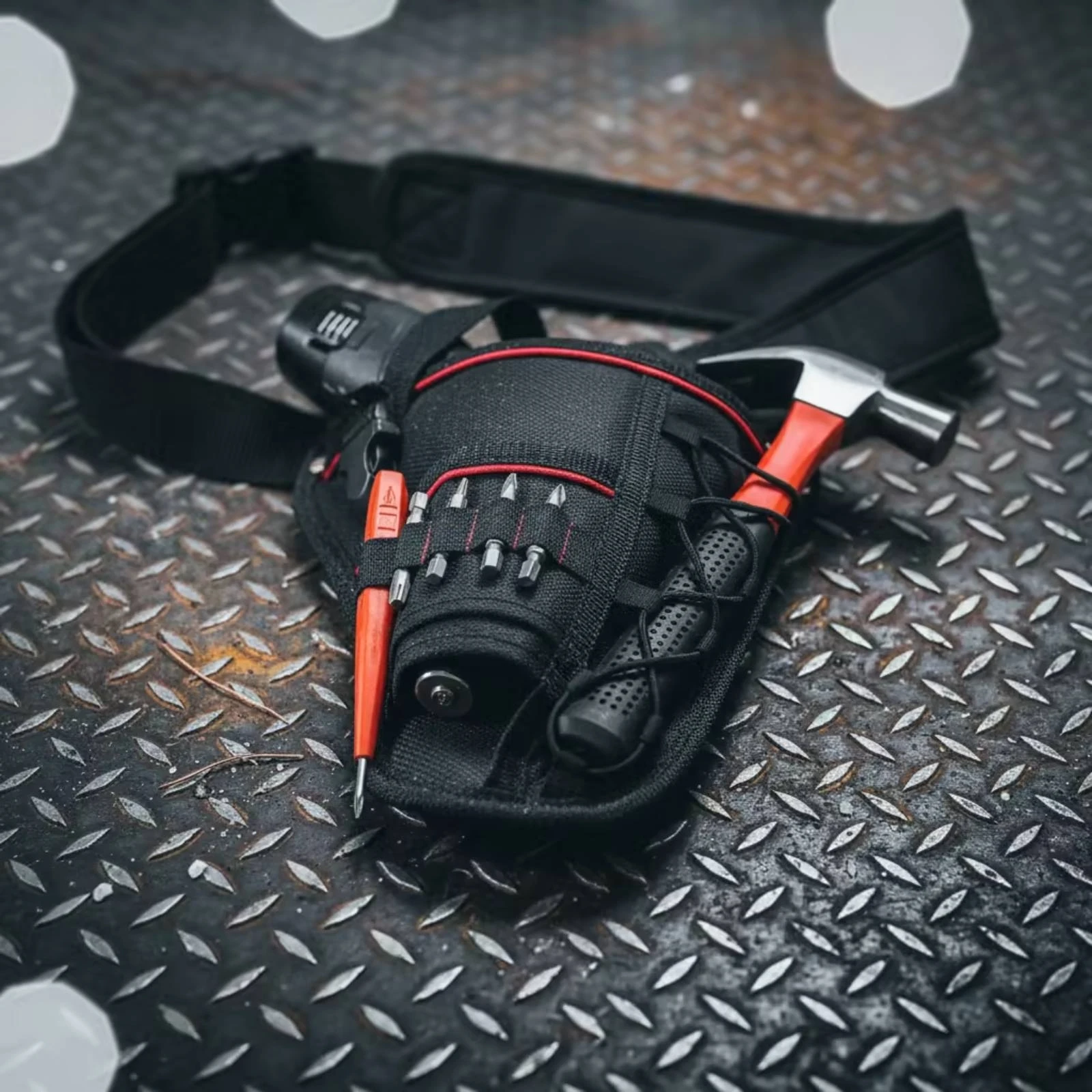 Adjustable Tool Belt Heavy-Duty Tool Belt with Buckle Waist Strap Hands-Hands-Free Tear-Resistant for Repair Workers