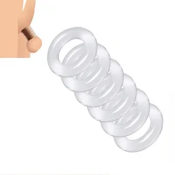 Male 6pcs 1 set Silicone Penis lock Cock Ring bondage Erection Delay Ejaculation Reusable Enlargement ball stretcher Sex Toy Men