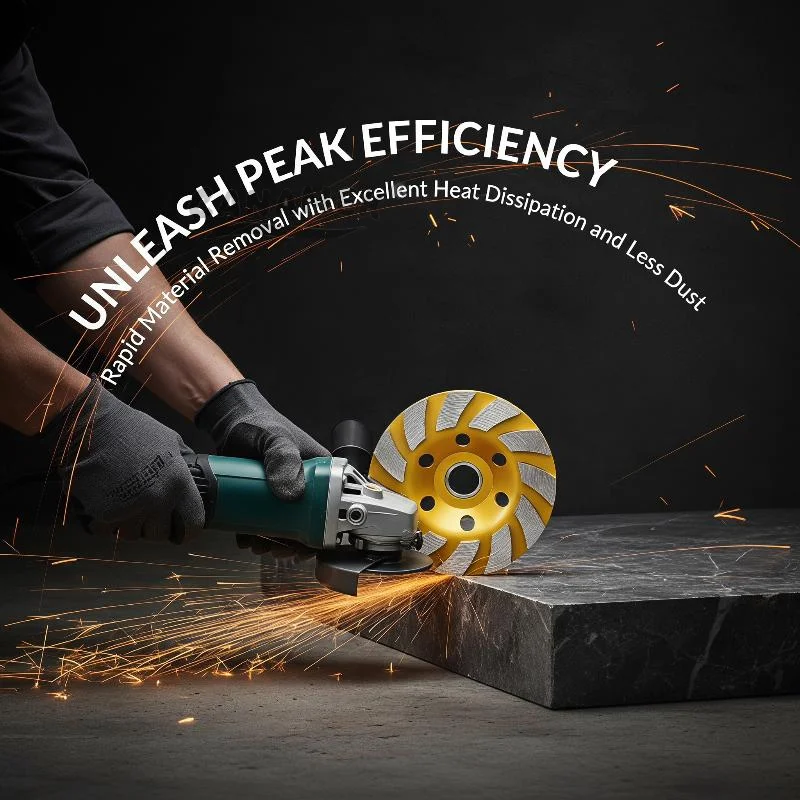 4 Inch Concrete Turbo Diamond Grinding Cup Wheel 12 Segments for Road Repair Masonry Stone Grinding Polishing